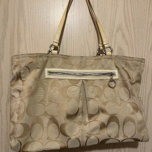 Large Beige Coach Purse